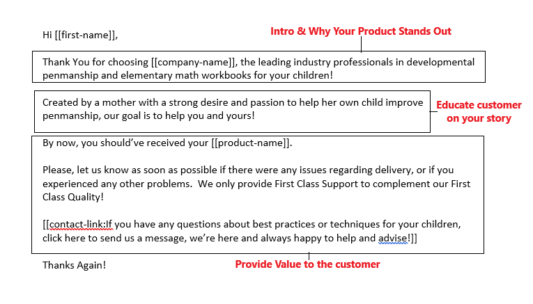 order delivered seller feedback template