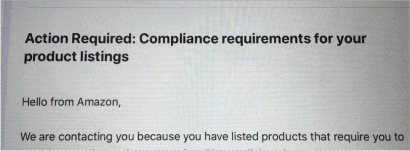product compliance request amazon