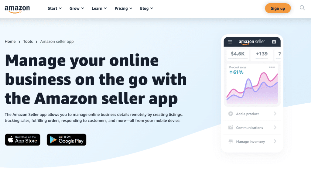 The Amazon seller app