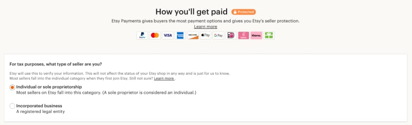 Etsy Payment